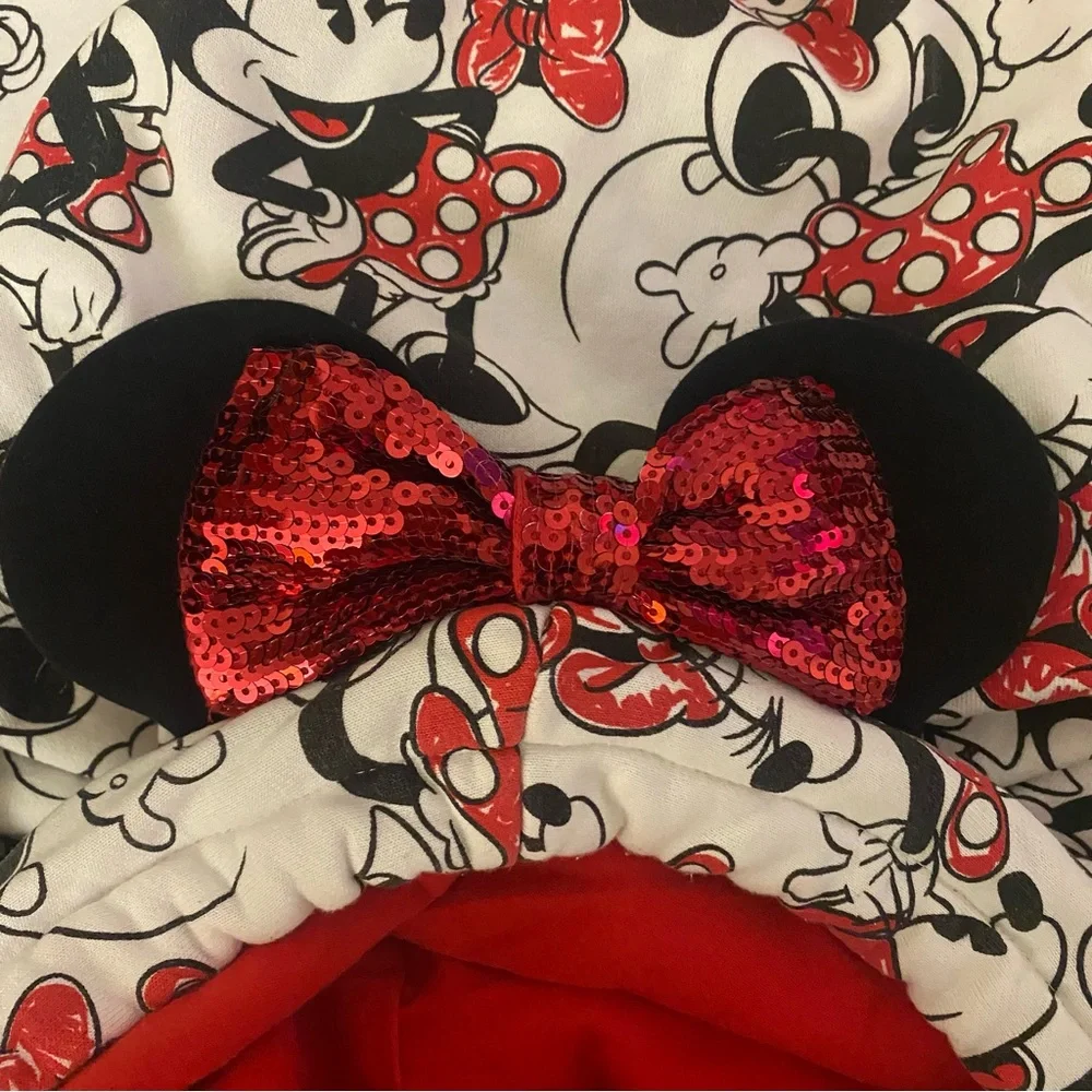 DISNEY MINNIE MOUSE ZIP-UP HOODIE L GUC - Picture 5 of 7